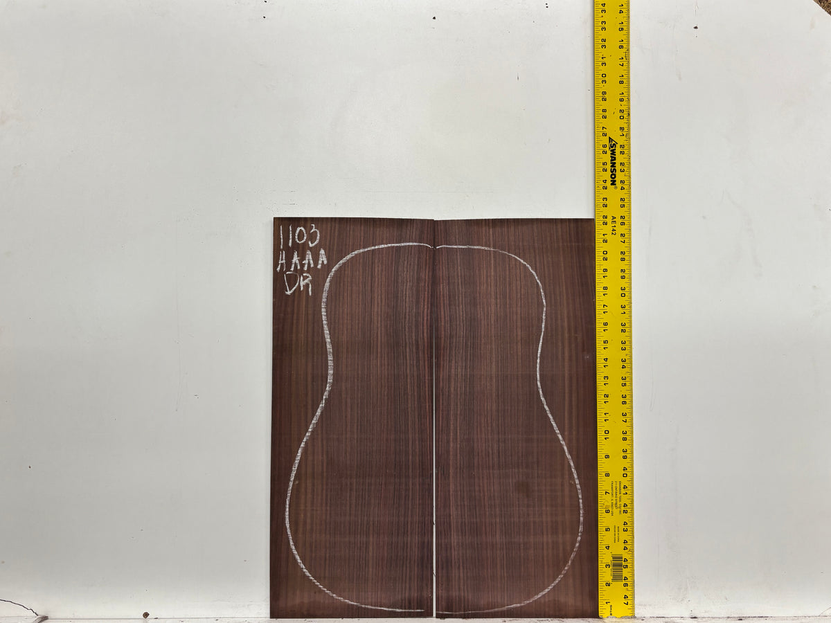 East Indian Rosewood Dreadnought AAAA Grade Guitar Back & Side Set #1103 - Exotic Wood Zone
