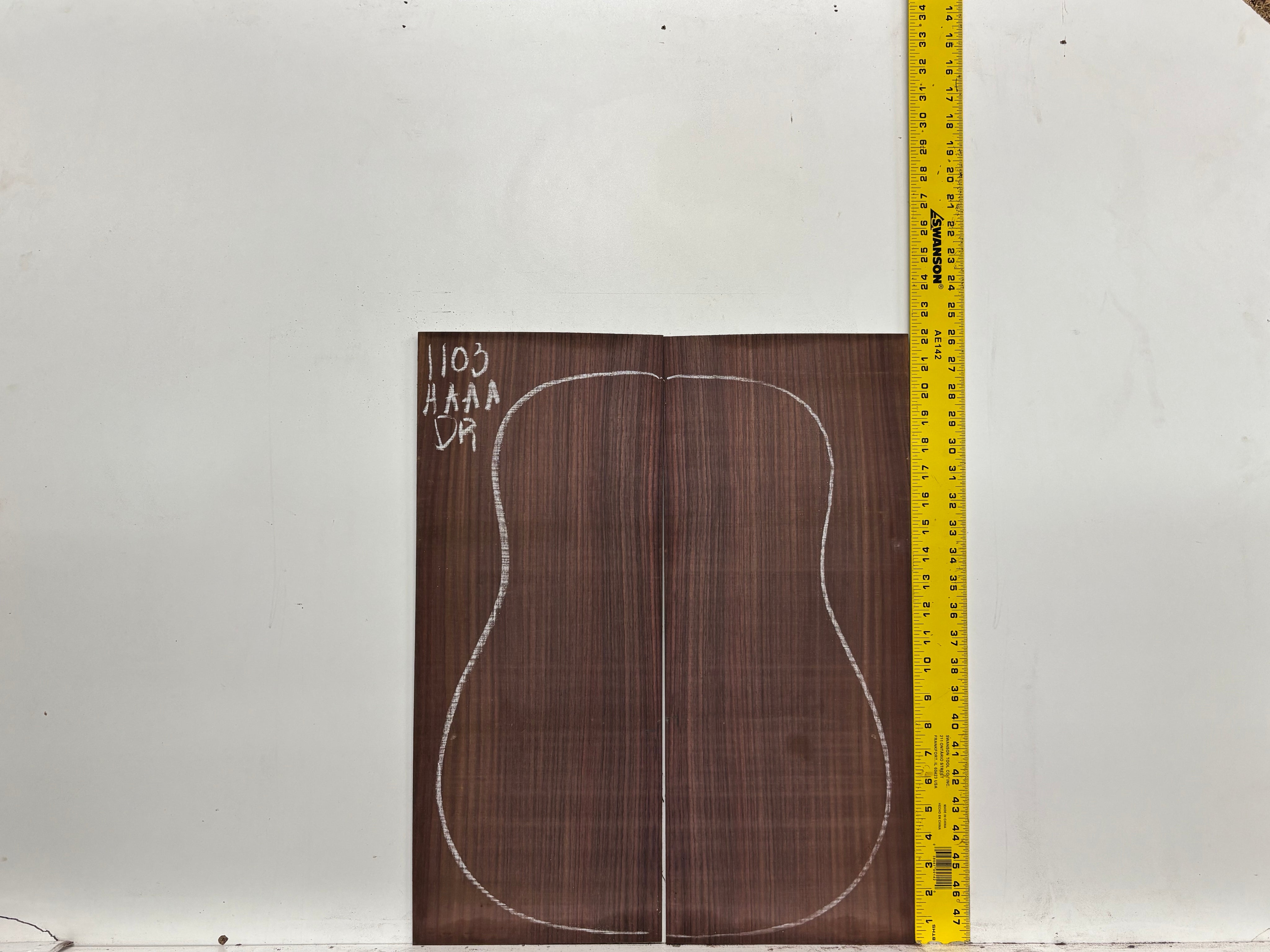East Indian Rosewood Dreadnought AAAA Grade Guitar Back & Side Set #1103 - Exotic Wood Zone