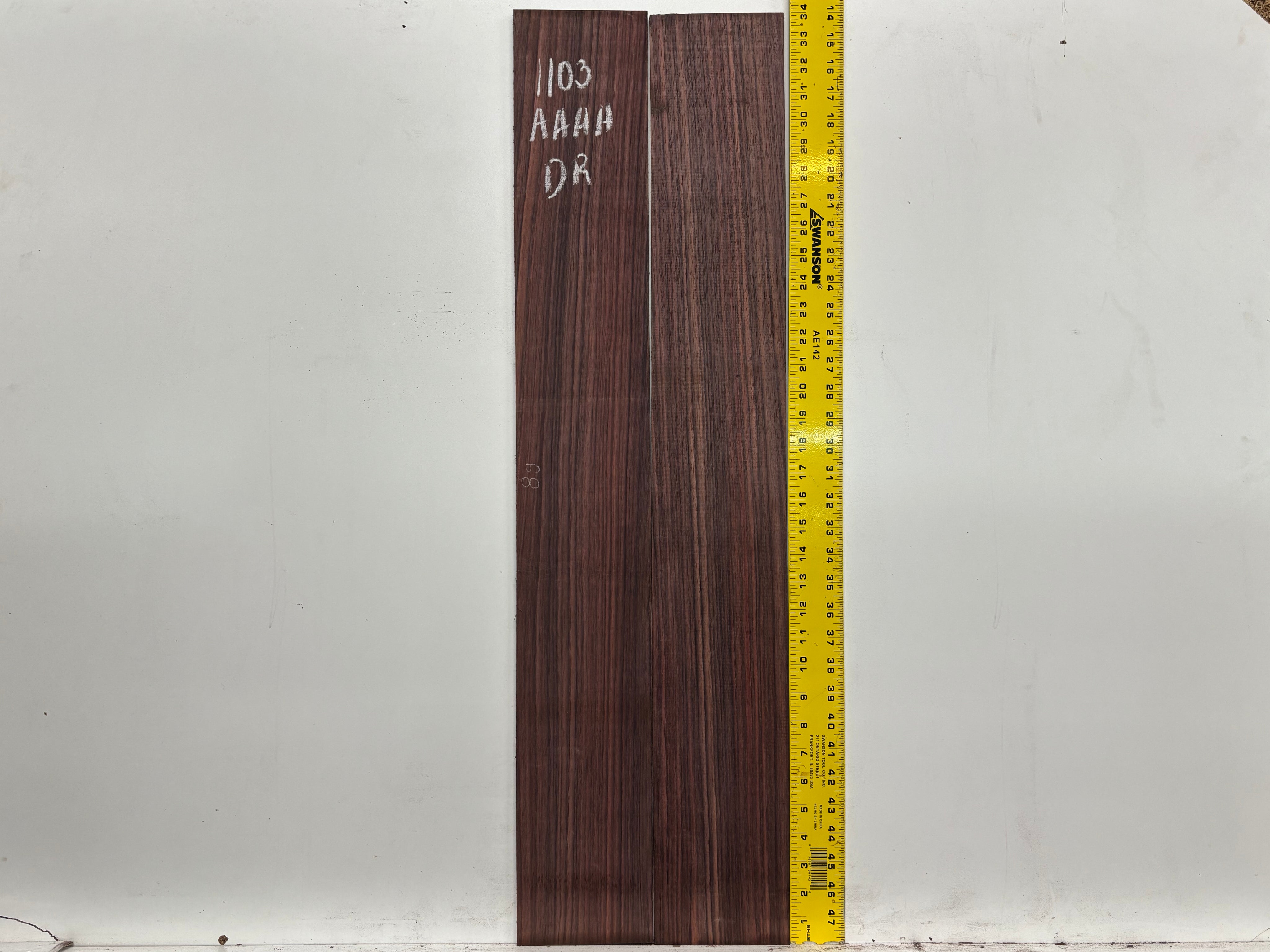 East Indian Rosewood Dreadnought AAAA Grade Guitar Back & Side Set #1103 - Exotic Wood Zone