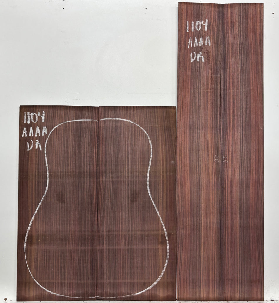 East Indian Rosewood Dreadnought AAAA Grade Guitar Back & Side Set #1104 - Exotic Wood Zone