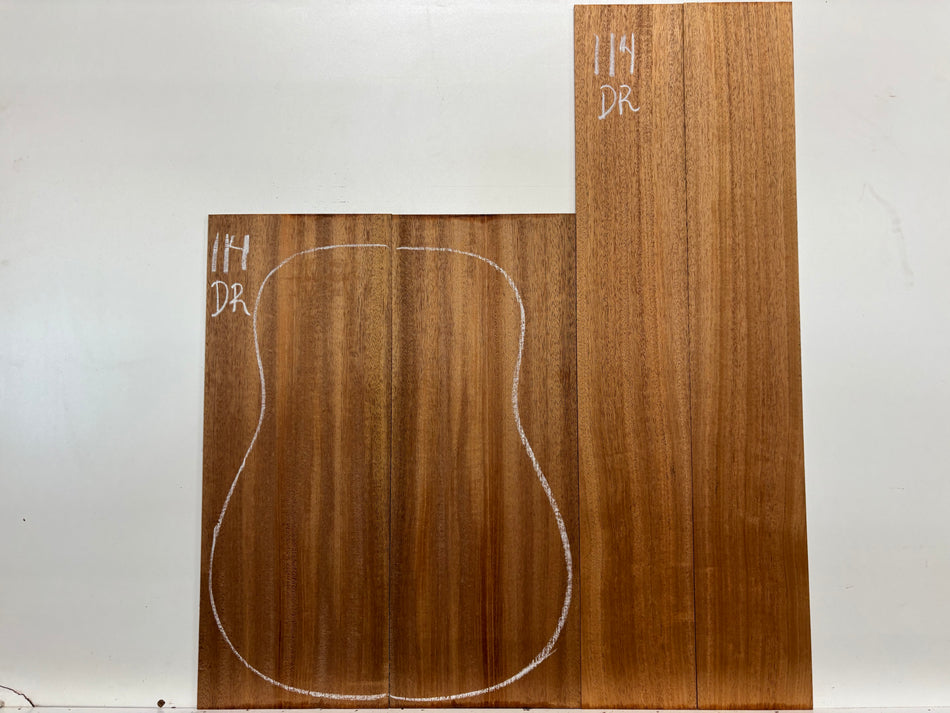 African Mahogany Dreadnought Guitar Back and Side Set #114