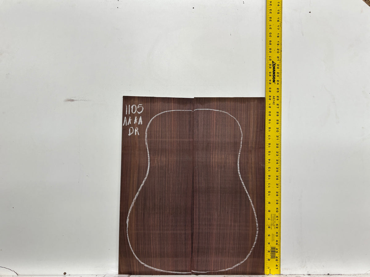 East Indian Rosewood Dreadnought AAAA Grade Guitar Back & Side Set #1105 - Exotic Wood Zone