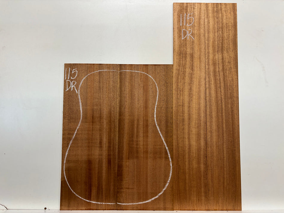 African Mahogany Dreadnought Guitar Back and Side Set #115