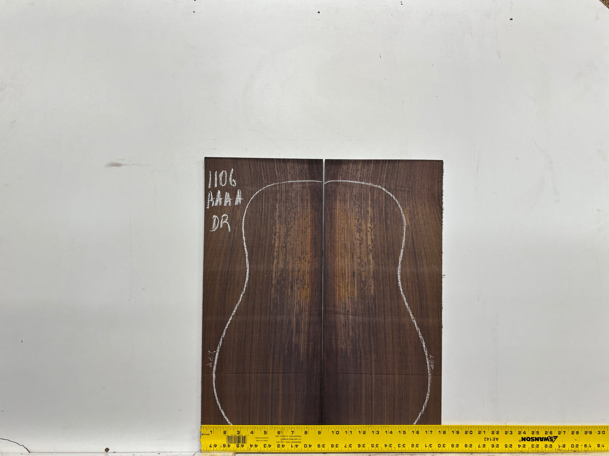 East Indian Rosewood Dreadnought AAAA Grade Guitar Back & Side Set #1106 - Exotic Wood Zone