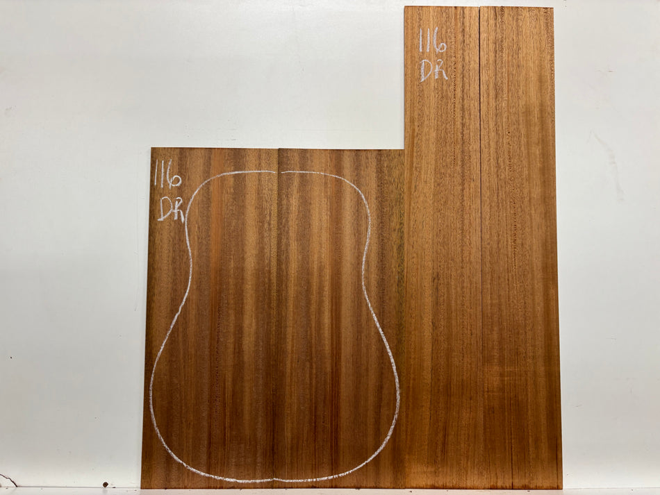African Mahogany Dreadnought Guitar Back and Side Set #116