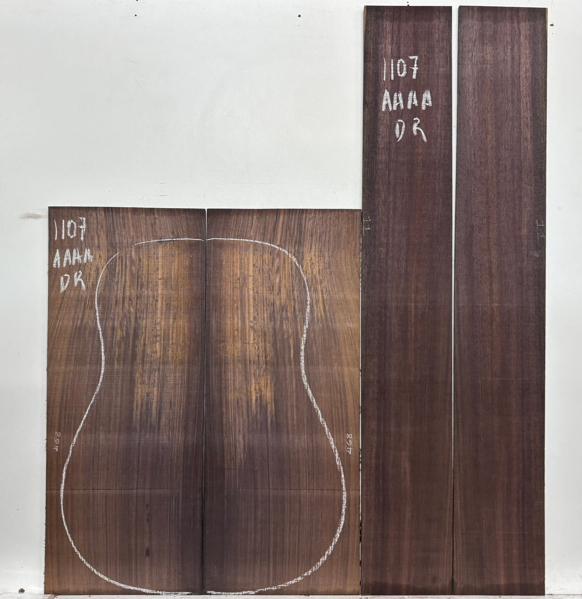 East Indian Rosewood Dreadnought AAAA Grade Guitar Back & Side Set #1107 - Exotic Wood Zone