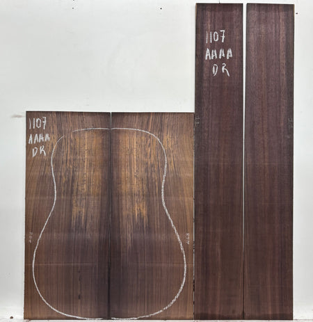 East Indian Rosewood Dreadnought AAAA Grade Guitar Back & Side Set #1107 - Exotic Wood Zone