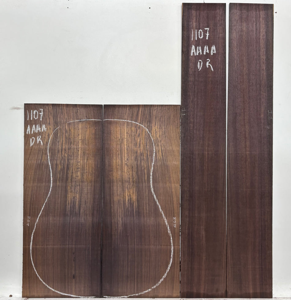 East Indian Rosewood Dreadnought AAAA Grade Guitar Back & Side Set #1107 - Exotic Wood Zone