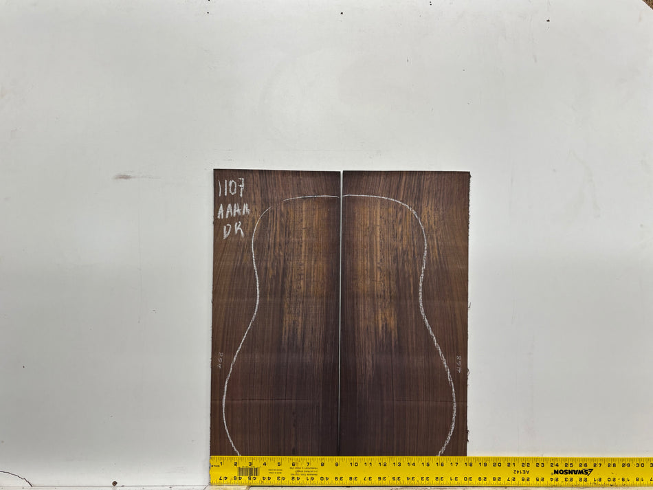 East Indian Rosewood Dreadnought AAAA Grade Guitar Back & Side Set #1107 - Exotic Wood Zone