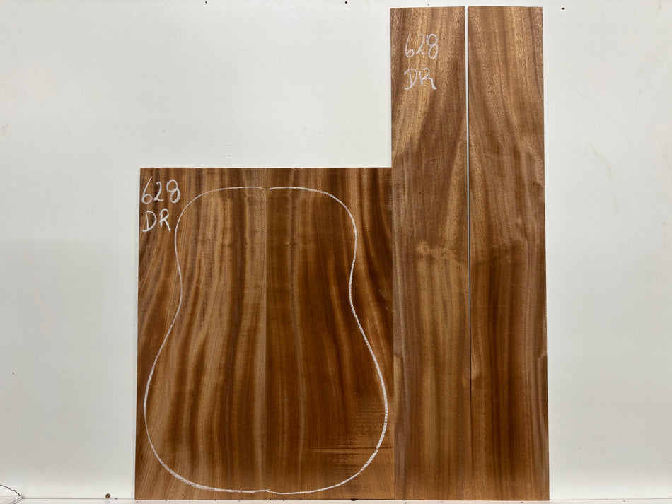 Sapele Dreadnought Guitar Back and Side Set #628 Exotic Wood Zone 