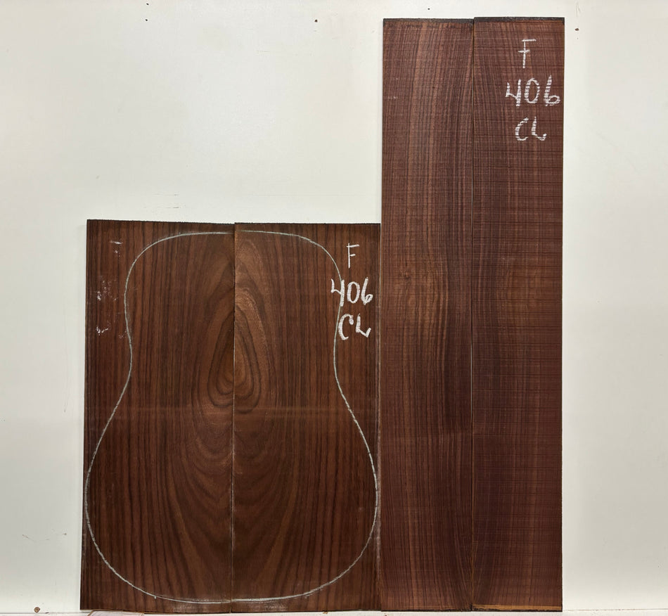 Figured Indian Rosewood Classical Guitar Back & Side Set #406
