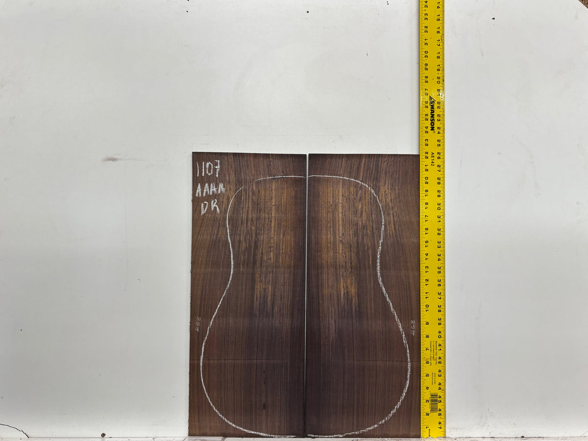 East Indian Rosewood Dreadnought AAAA Grade Guitar Back & Side Set #1107 - Exotic Wood Zone