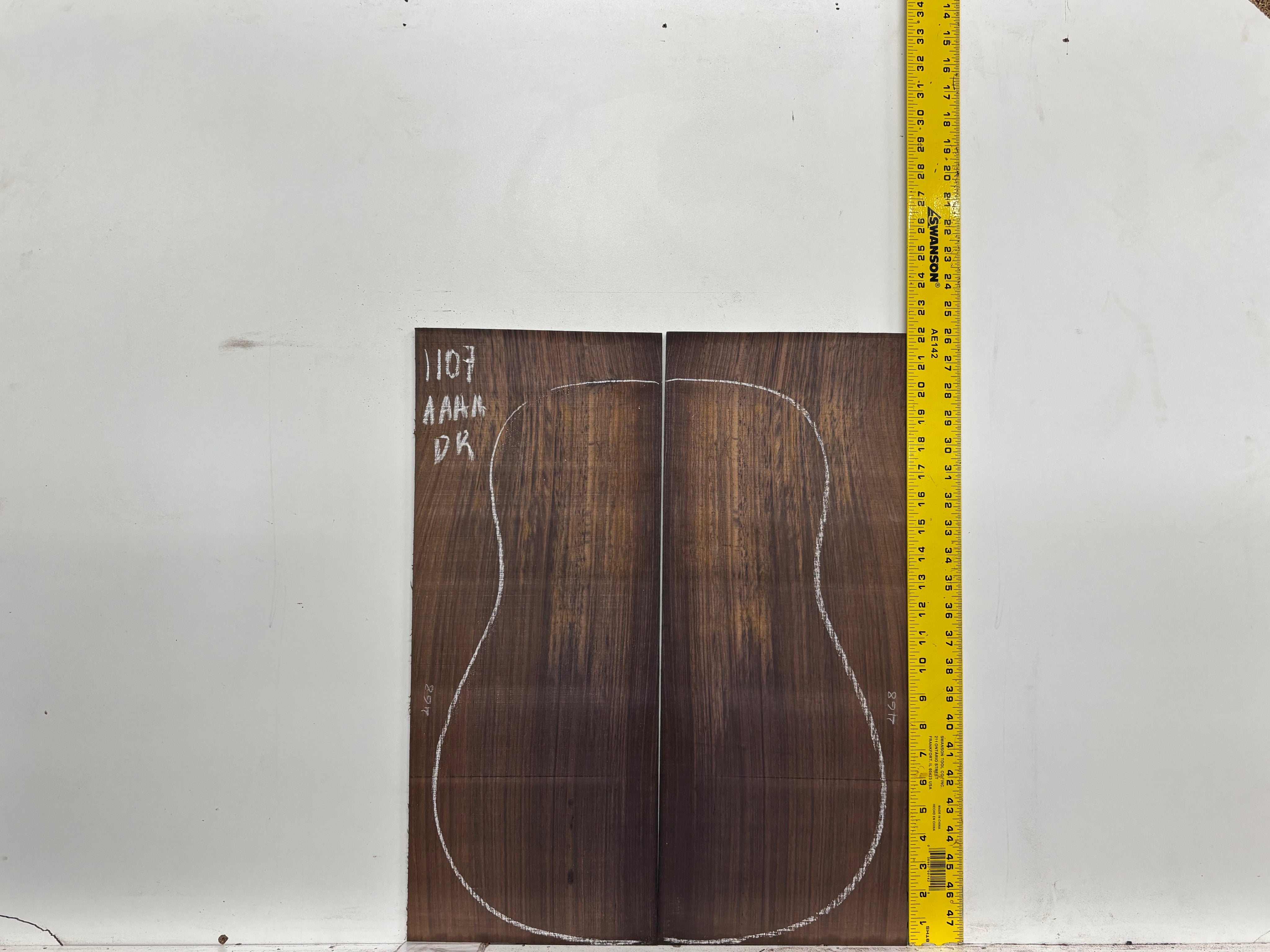 East Indian Rosewood Dreadnought AAAA Grade Guitar Back & Side Set #1107 - Exotic Wood Zone