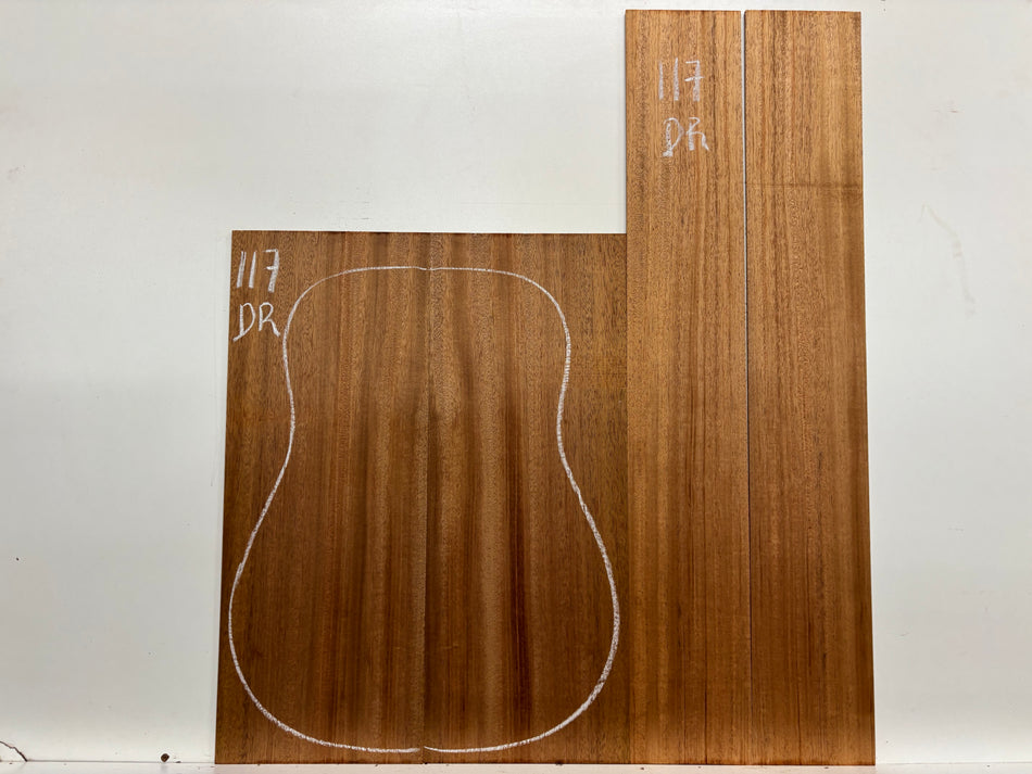 African Mahogany Dreadnought Guitar Back and Side Set #117