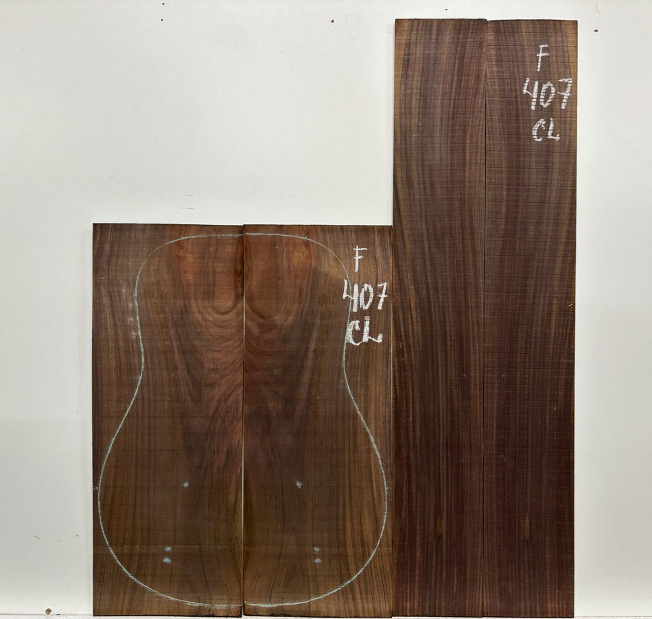 Figured Indian Rosewood Classical Guitar Back & Side Set #407