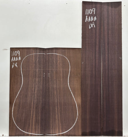 East Indian Rosewood Dreadnought AAAA Grade Guitar Back & Side Set #1109 - Exotic Wood Zone