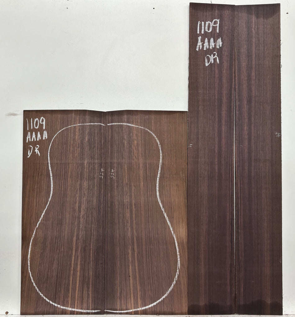 East Indian Rosewood Dreadnought AAAA Grade Guitar Back & Side Set #1109 - Exotic Wood Zone