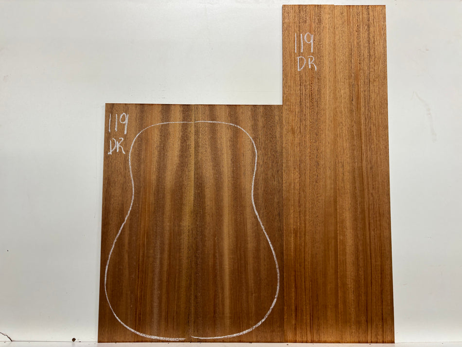African Mahogany Dreadnought Guitar Back and Side Set #119