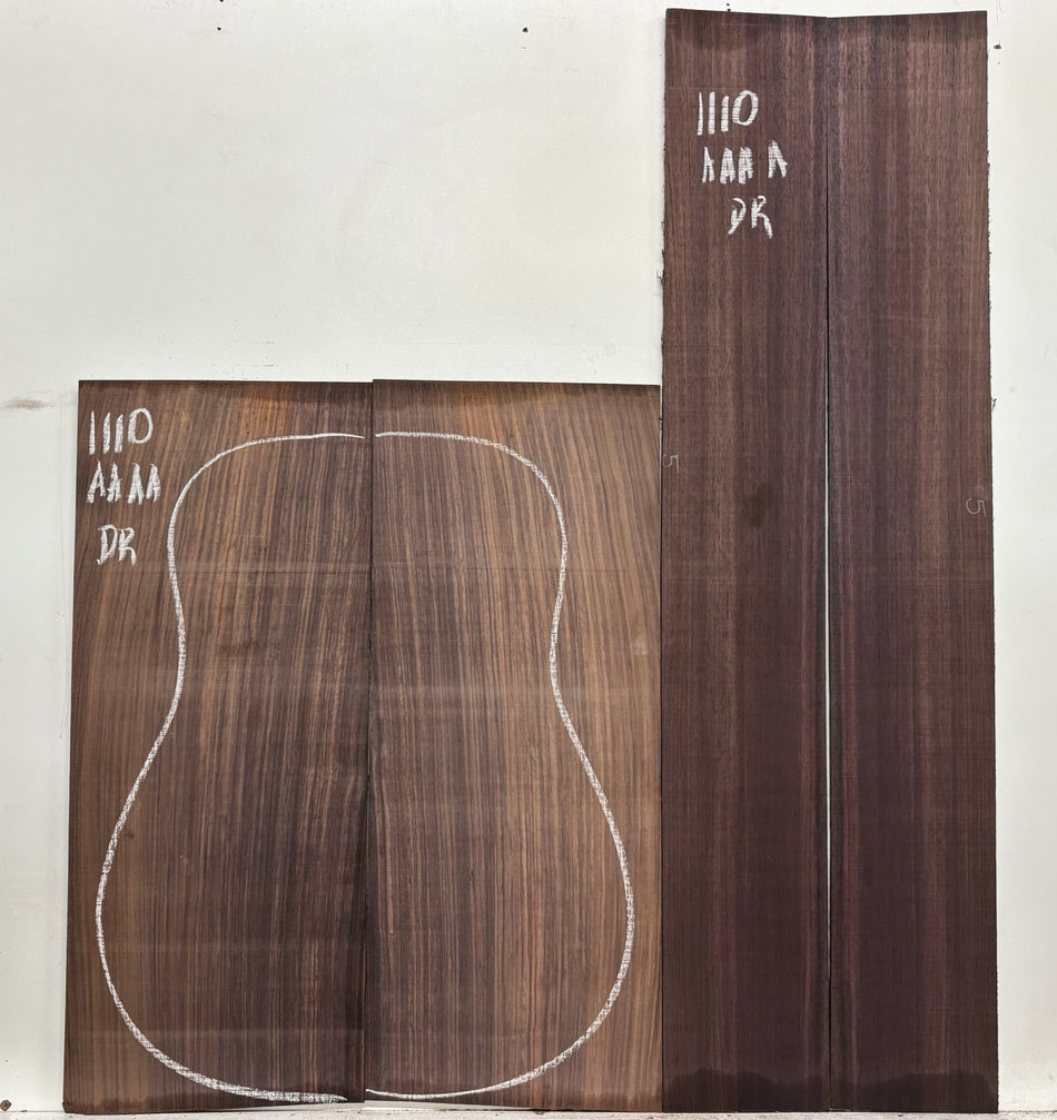 East Indian Rosewood Dreadnought AAAA Grade Guitar Back & Side Set #1110 - Exotic Wood Zone