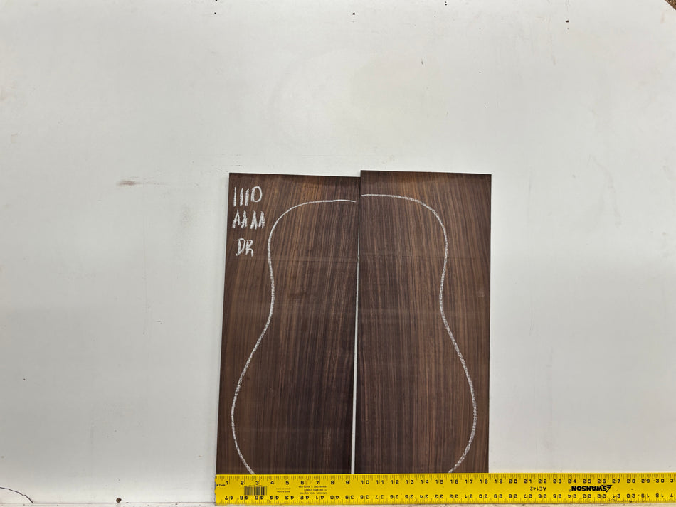 East Indian Rosewood Dreadnought AAAA Grade Guitar Back & Side Set #1110 - Exotic Wood Zone