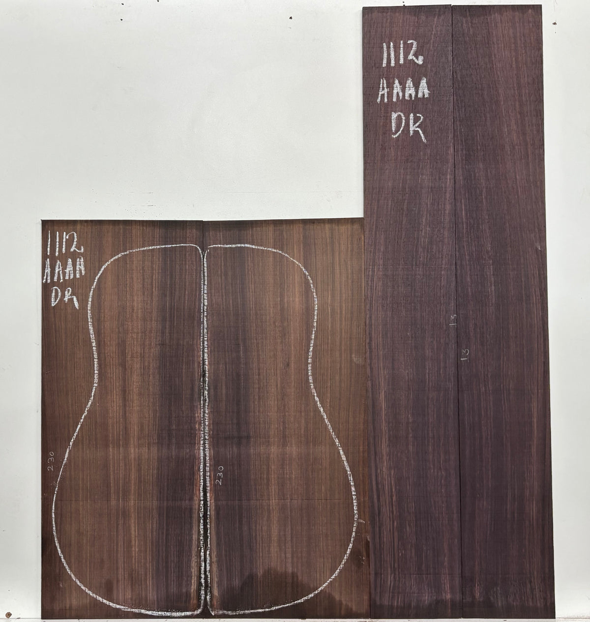 East Indian Rosewood Dreadnought AAAA Grade Guitar Back & Side Set #1112 - Exotic Wood Zone