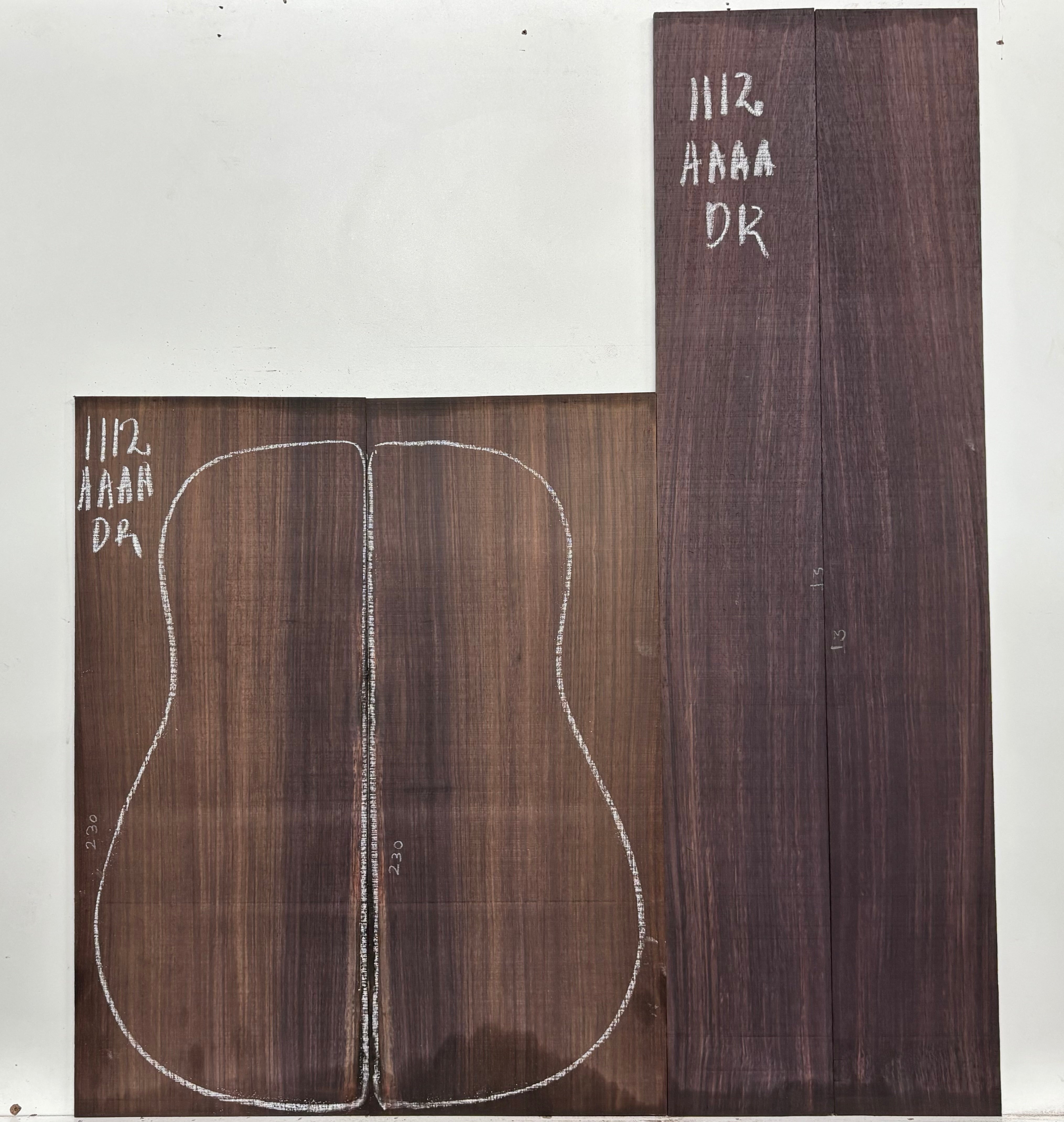 East Indian Rosewood Dreadnought AAAA Grade Guitar Back & Side Set #1112 - Exotic Wood Zone