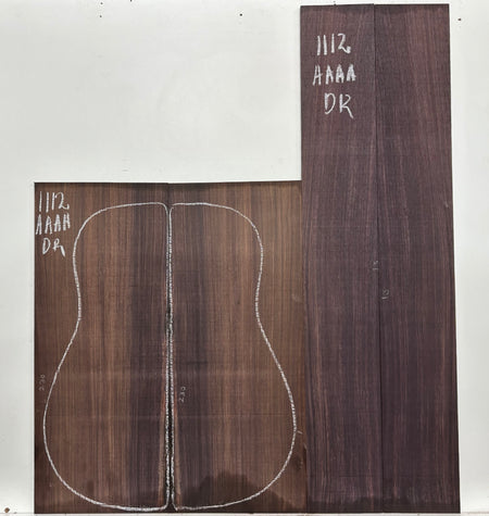 East Indian Rosewood Dreadnought AAAA Grade Guitar Back & Side Set #1112 - Exotic Wood Zone