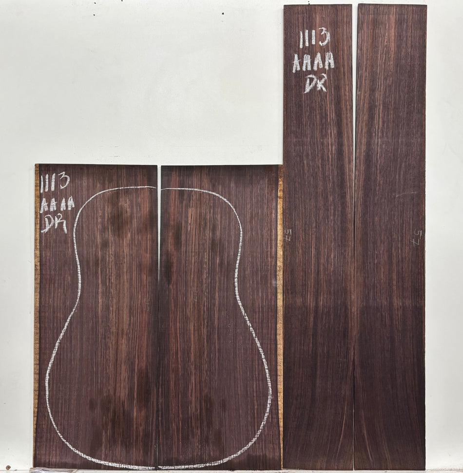 East Indian Rosewood Dreadnought AAAA Grade Guitar Back & Side Set #1113 - Exotic Wood Zone