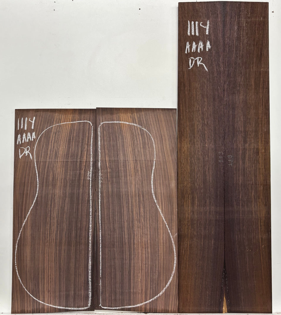 East Indian Rosewood Dreadnought AAAA Grade Guitar Back & Side Set #1114 - Exotic Wood Zone