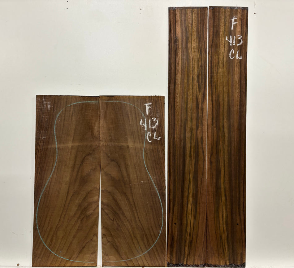 Figured Indian Rosewood Classical Guitar Back & Side Set #413