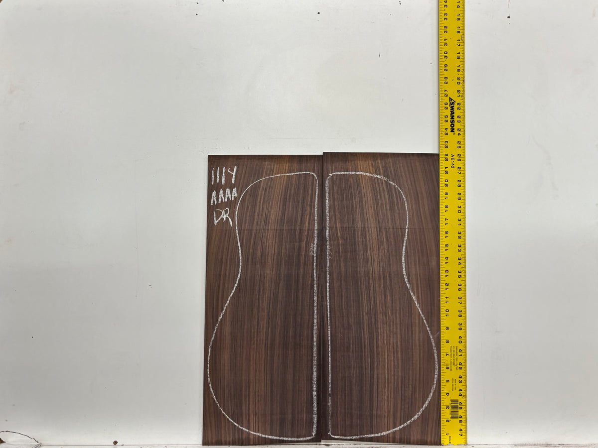East Indian Rosewood Dreadnought AAAA Grade Guitar Back & Side Set #1114 - Exotic Wood Zone