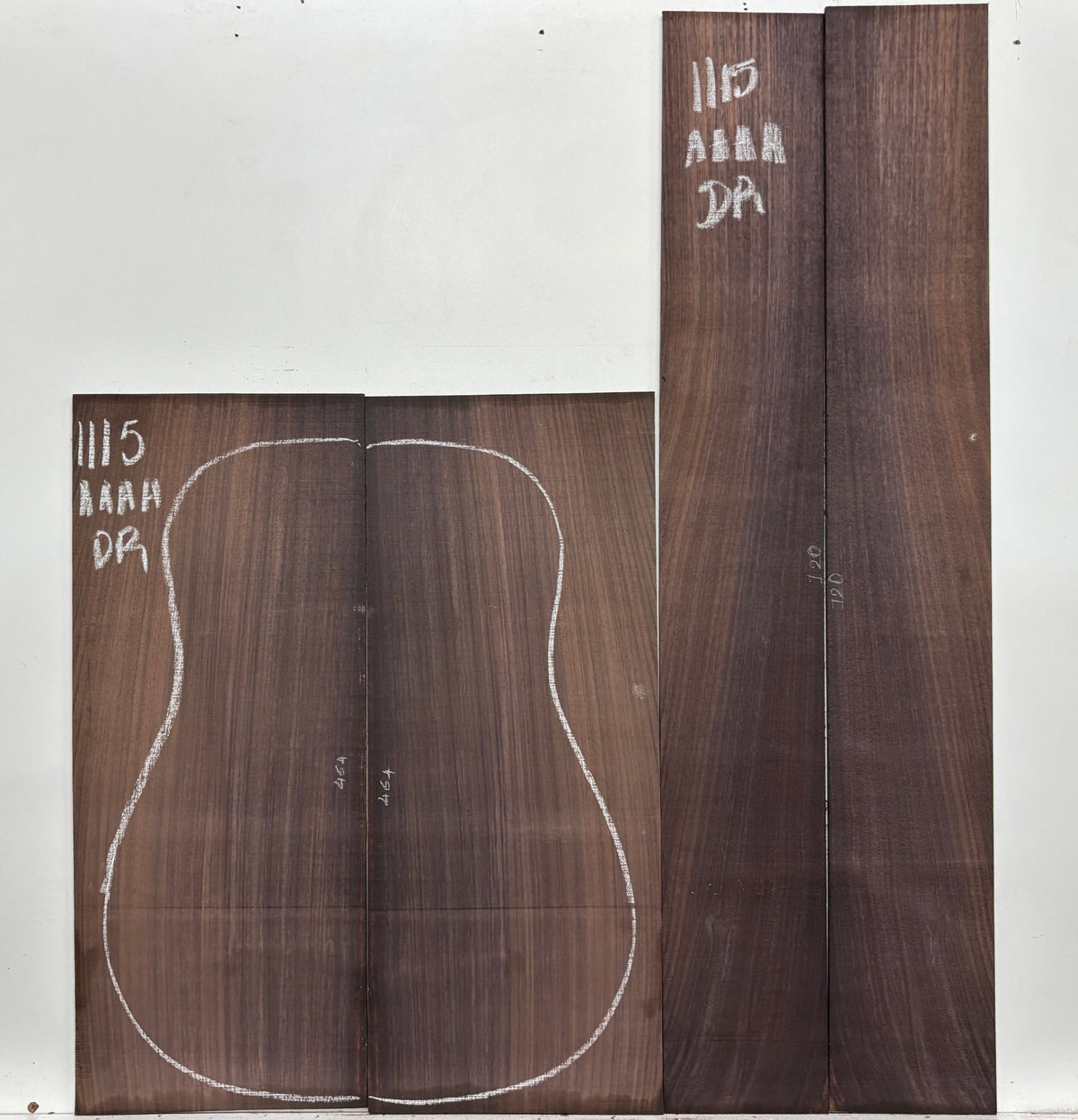 East Indian Rosewood Dreadnought AAAA Grade Guitar Back & Side Set #1115 - Exotic Wood Zone