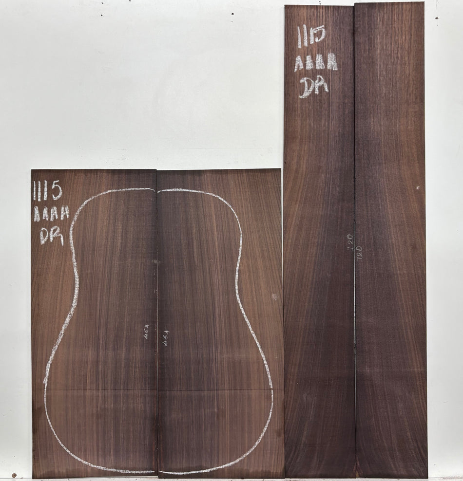 East Indian Rosewood Dreadnought AAAA Grade Guitar Back & Side Set #1115 - Exotic Wood Zone