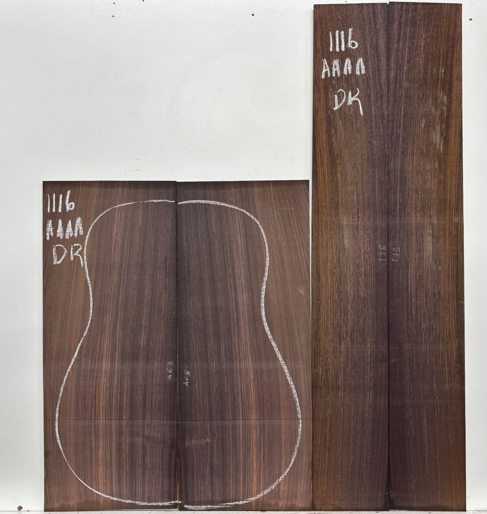 East Indian Rosewood Dreadnought AAAA Grade Guitar Back & Side Set #1116 - Exotic Wood Zone