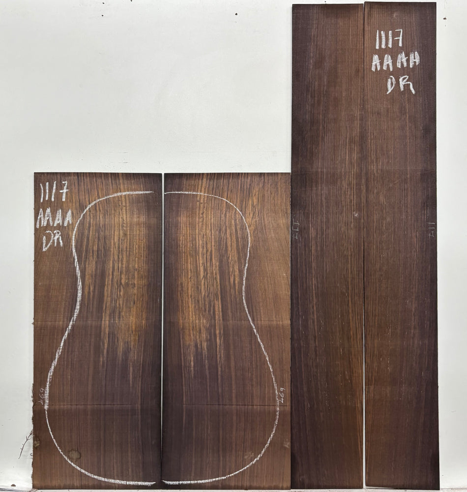 East Indian Rosewood Dreadnought AAAA Grade Guitar Back & Side Set #1117 - Exotic Wood Zone