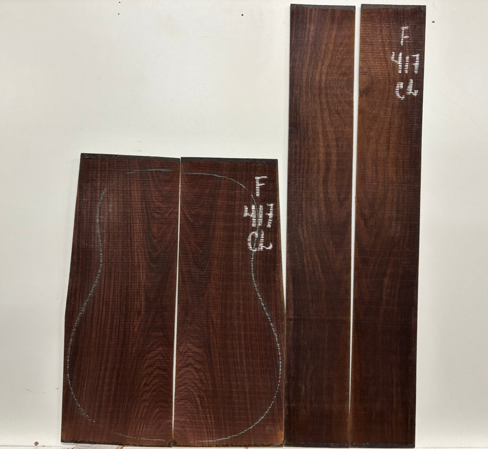 Figured Indian Rosewood Classical Guitar Back & Side Set #417