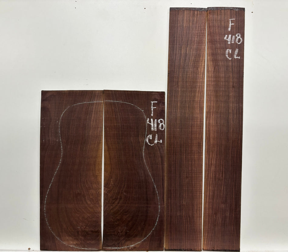 Figured Indian Rosewood Classical Guitar Back & Side Set #418