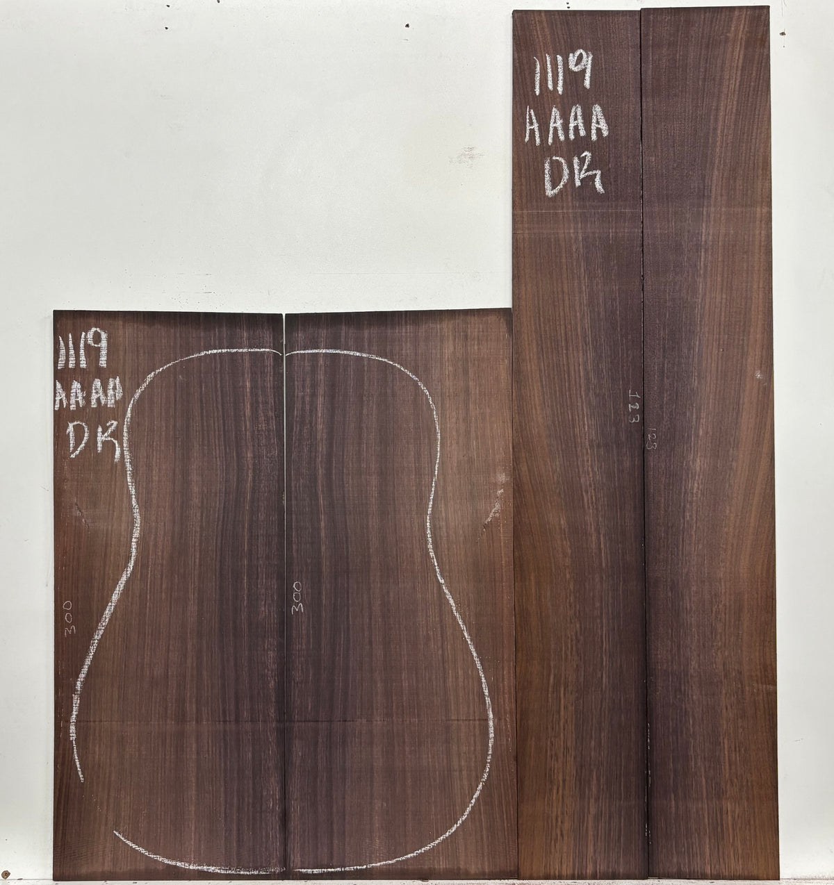East Indian Rosewood Dreadnought AAAA Grade Guitar Back & Side Set #1119 - Exotic Wood Zone