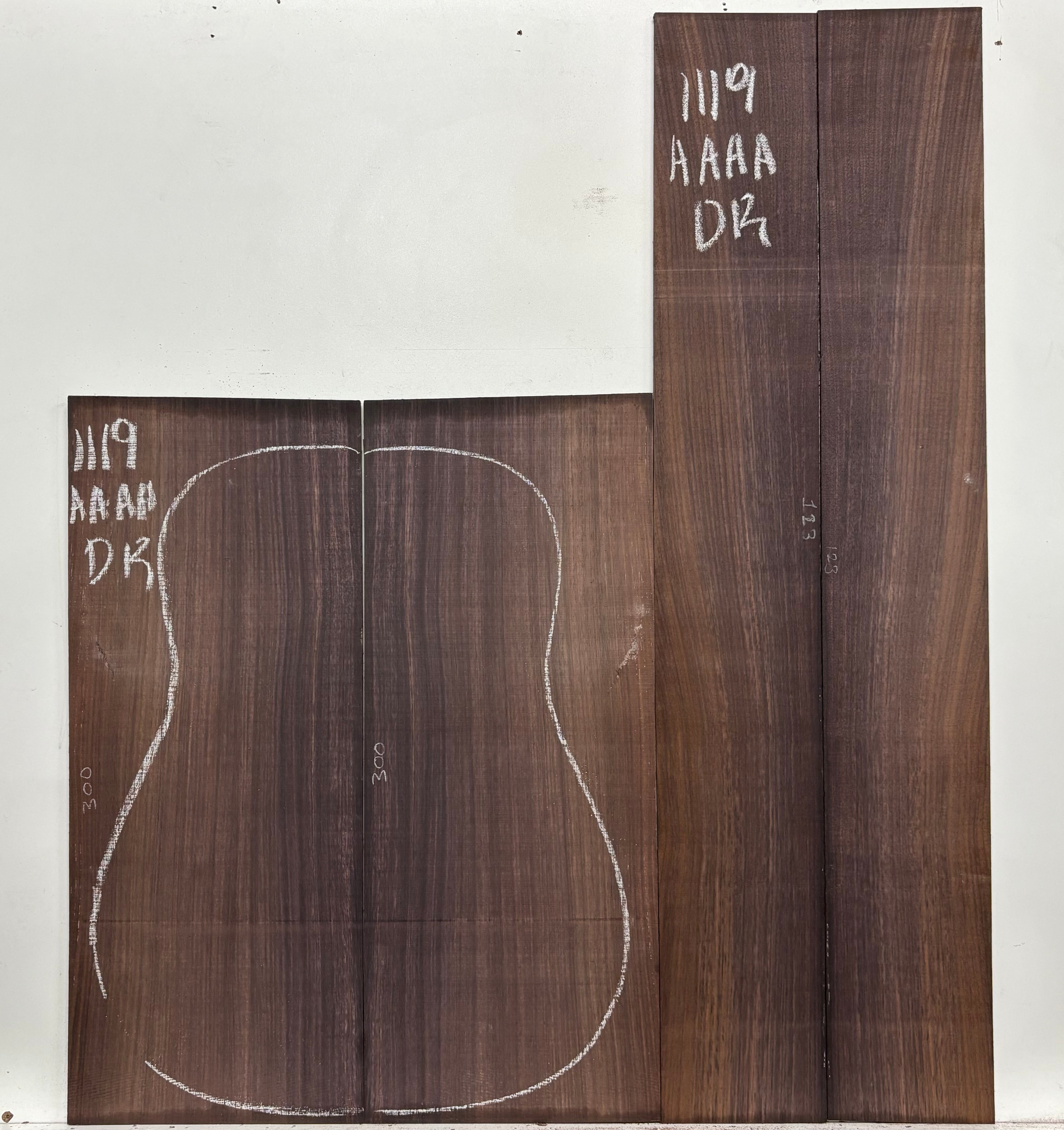 East Indian Rosewood Dreadnought AAAA Grade Guitar Back & Side Set #1119 - Exotic Wood Zone