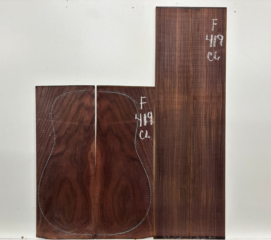 Figured Indian Rosewood Classical Guitar Back & Side Set #419