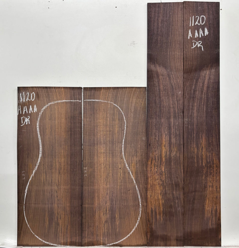 East Indian Rosewood Dreadnought AAAA Grade Guitar Back & Side Set #1120 - Exotic Wood Zone