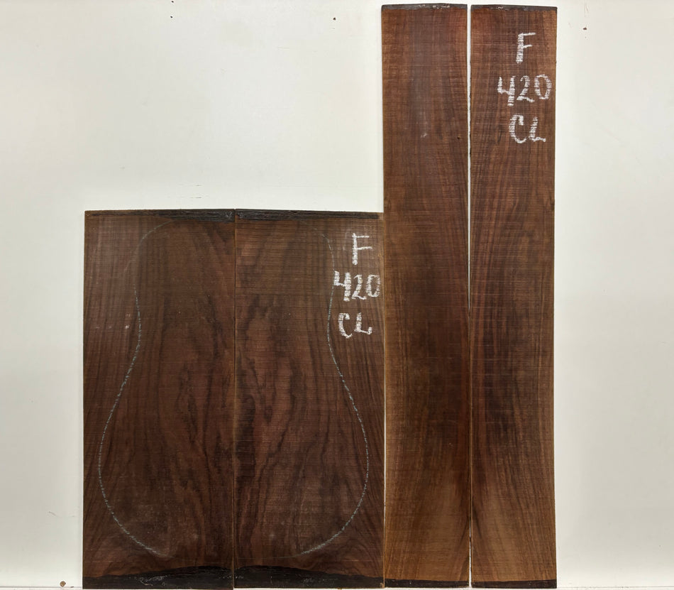 Figured Indian Rosewood Classical Guitar Back & Side Set #420