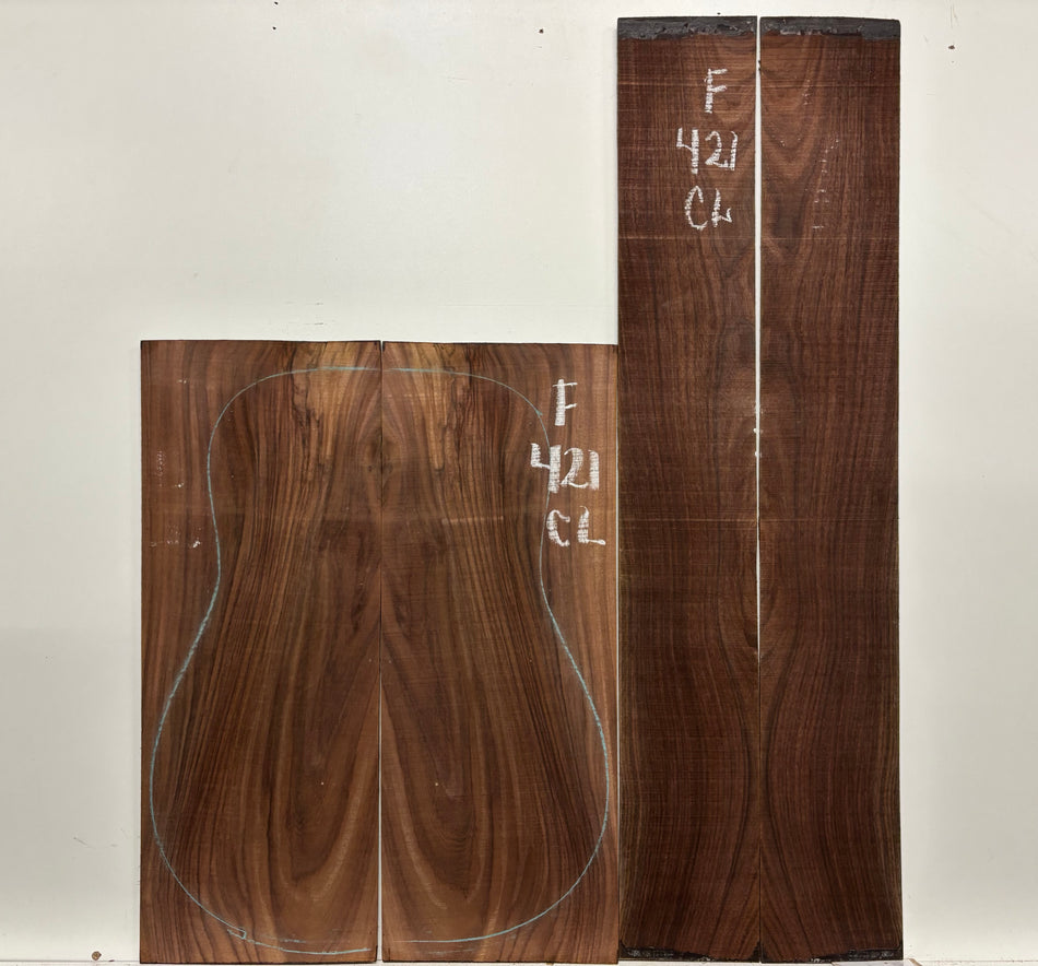 Figured Indian Rosewood Classical Guitar Back & Side Set #421