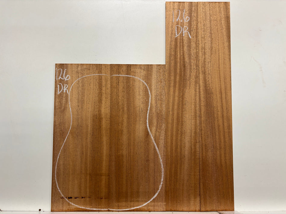 African Mahogany Dreadnought Guitar Back and Side Set #126