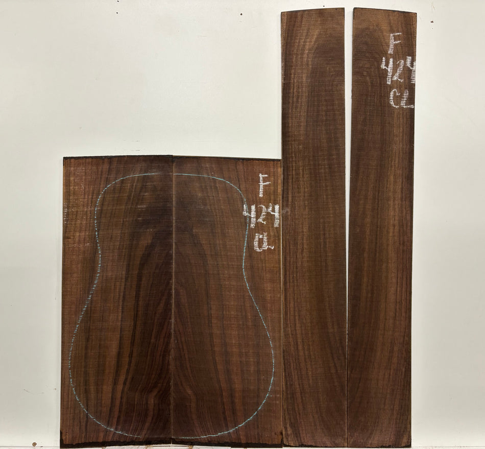 Figured Indian Rosewood Classical Guitar Back & Side Set #424