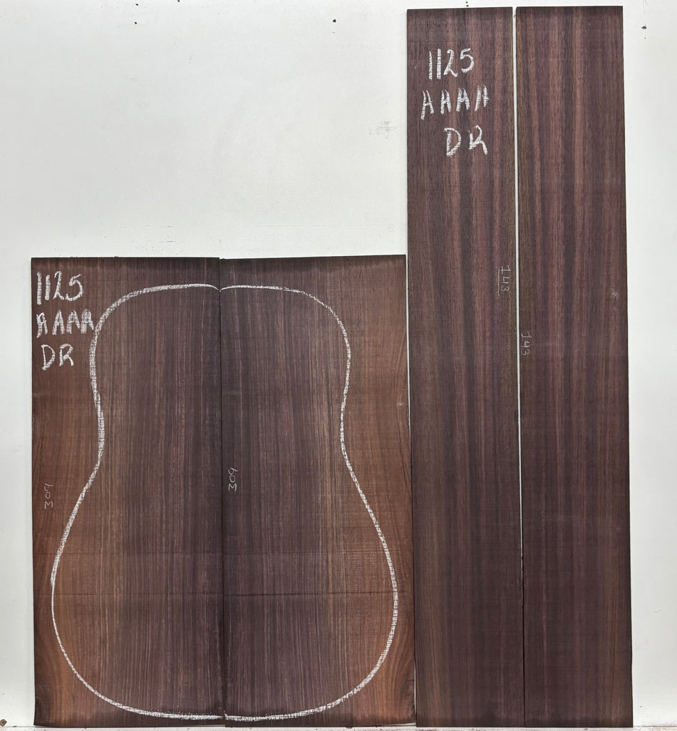 East Indian Rosewood Dreadnought AAAA Grade Guitar Back & Side Set #1125 - Exotic Wood Zone