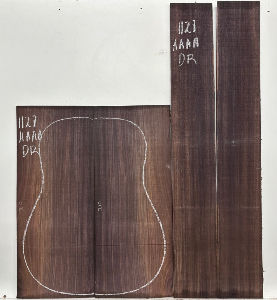 East Indian Rosewood Dreadnought AAAA Grade Guitar Back & Side Set #1127 - Exotic Wood Zone
