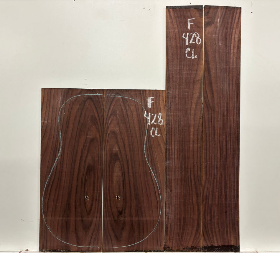 Figured Indian Rosewood Classical Guitar Back & Side Set #428
