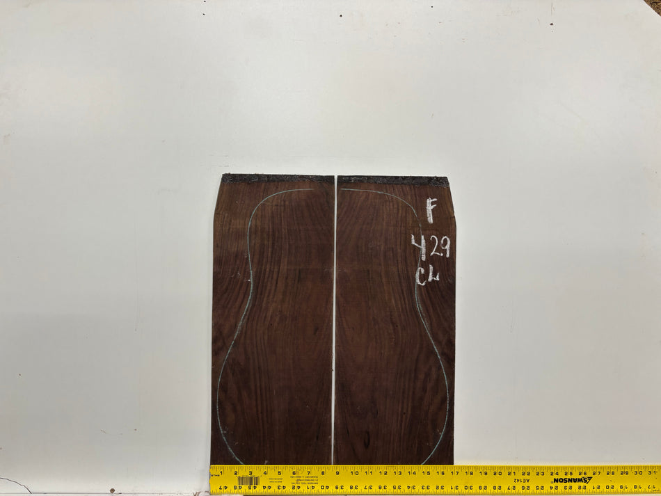 Figured Indian Rosewood Classical Guitar Back & Side Set #429