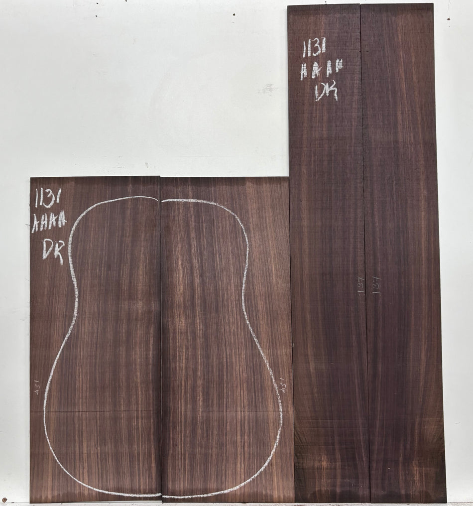 East Indian Rosewood Dreadnought AAAA Grade Guitar Back & Side Set #1131 - Exotic Wood Zone